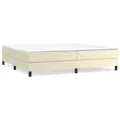 cadre de lit avec matelas Crème 200x200cm Similicuir