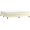 cadre de lit avec matelas Crème 200x200cm Similicuir