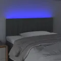 Tête de lit à LED Gris foncé 100x5x78/88 cm Tissu