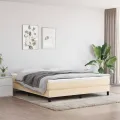 cadre de lit Crème 180x200 cm Tissu