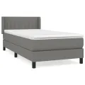 cadre de lit avec matelas Gris foncé 100x200cm Tissu