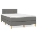 cadre de lit avec matelas Gris foncé 120x200cm Tissu