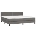 cadre de lit avec matelas Gris 200x200 cm Similicuir