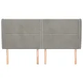 Tête de lit avec oreilles Gris clair 183x23x118/128 cm Velours