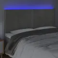 Tête de lit à LED Gris clair 180x5x118/128 cm Velours