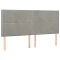 Tête de lit à LED Gris clair 180x5x118/128 cm Velours
