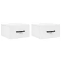 Tables de chevet murales 2 pcs blanc 35x35x20 cm
