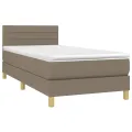 cadre de lit avec matelas LED Taupe 90x190 cm Tissu