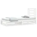 Lit coulissant Blanc 2x(90x200) cm Bois de pin massif