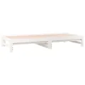 Lit coulissant Blanc 2x(90x200) cm Bois de pin massif