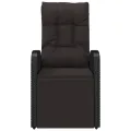 Chaise inclinable de jardin et coussin Résine tressée Noir