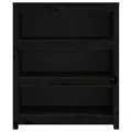 Bibliothèque Noir 80x35x97 cm Bois de pin massif