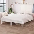 Cadre de lit Blanc Bois de pin massif 140x200 cm