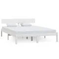 Cadre de lit Blanc Bois de pin massif 140x200 cm