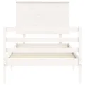 Cadre de lit avec tête de lit blanc simple bois massif