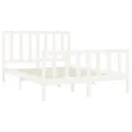 Cadre de lit Blanc Bois de pin massif 140x190 cm