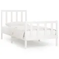 Cadre de lit Blanc Bois massif 100x200 cm