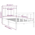 Cadre de lit Blanc Bois massif 100x200 cm