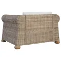 Ensemble de canapés avec coussins 2 pcs rotin naturel
