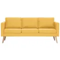 Canapé à 3 places Tissu Jaune