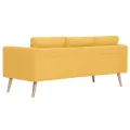 Canapé à 3 places Tissu Jaune