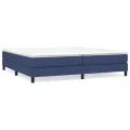cadre de lit avec matelas Bleu 200x200 cm Tissu