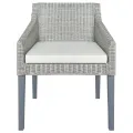 Chaises à manger avec coussins lot de 2 gris rotin naturel