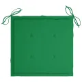 Chaises de jardin 2 pcs avec coussins vert Bois de teck massif
