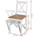 Chaises à manger lot de 2 blanc bois de pin