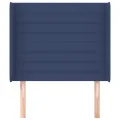 Tête de lit avec oreilles Bleu 103x16x118/128 cm Tissu
