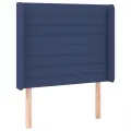 cadre de lit matelas et LED Bleu 100x200 cm Tissu