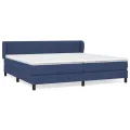 cadre de lit avec matelas Bleu 200x200 cm Tissu