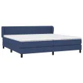 cadre de lit avec matelas Bleu 200x200 cm Tissu