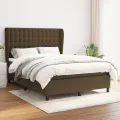 cadre de lit avec matelas Marron foncé 140x200 cm