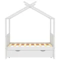 Cadre de lit enfant avec tiroir blanc pin massif 70x140 cm