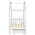 Cadre de lit enfant avec tiroir blanc pin massif 70x140 cm