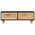 Table basse Noir 80x40x30 cm Bois d'ingénierie et pin massif
