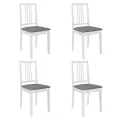 Chaises à manger avec coussins lot de 4 blanc bois solide