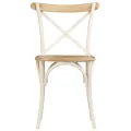 Chaises à dossier croisé lot de 4 blanc bois de manguier massif