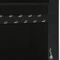 Armoire à bijoux avec miroir sur pied noir 42x38x152 cm