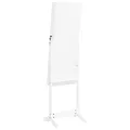 Armoire à bijoux miroir avec lumières LED sur pied blanc
