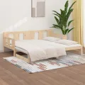 Lit coulissant Bois de pin solide 2x(80x200) cm