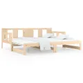 Lit coulissant Bois de pin solide 2x(80x200) cm