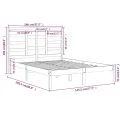 Cadre de lit Blanc Bois massif 140x200 cm