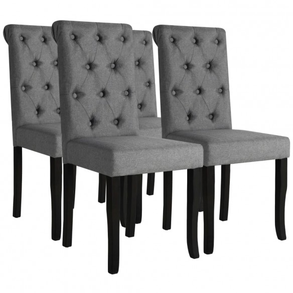 Chaises à manger lot de 4 gris foncé tissu