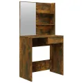 Coiffeuse avec miroir Chêne fumé 74,5x40x141 cm