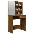 Coiffeuse avec miroir Chêne fumé 74,5x40x141 cm