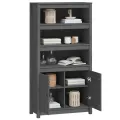 Buffet haut Gris 80x35x154 cm Bois massif de pin