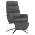 Chaise de relaxation avec repose-pied Gris foncé Tissu