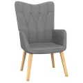Chaise de relaxation avec tabouret Gris foncé Tissu